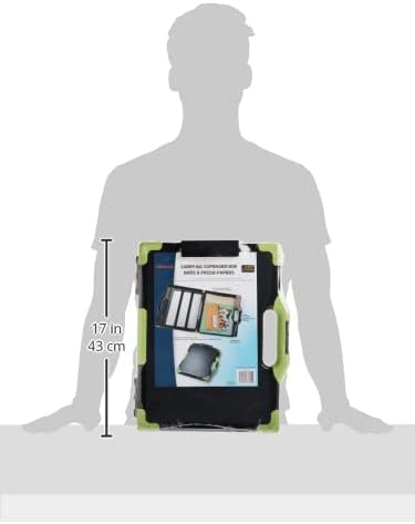 Officemate Carry All Clipboard Storage Box, Letter/Legal Size, Black & Green (83325)