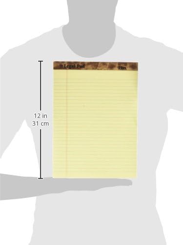 TOPS 8.5 x 11.75 Legal Pads, 12 Pack, The Legal Pad Brand, Wide Ruled, Yellow Paper, 50 Sheets Per Writing Pad, Made in the USA (7532)