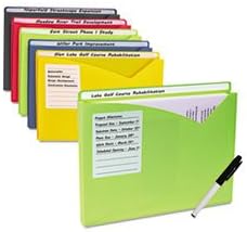 C Line Products Inc 63160 C-Line Write-On Expanding Poly File Folders Assorted Colors 10 Count