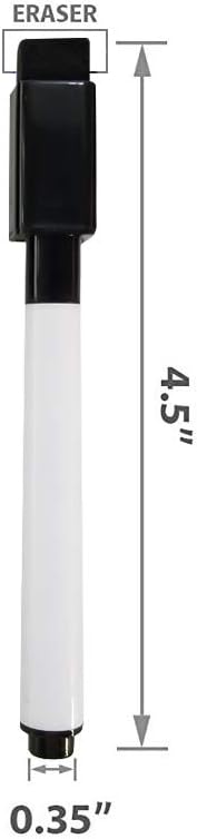 Flexible Magnets Fine tip Dry Erase Black Markers with Magnetic Cap and Eraser, Perfect for Dry Erase Boards and Whiteboards Pack of 5