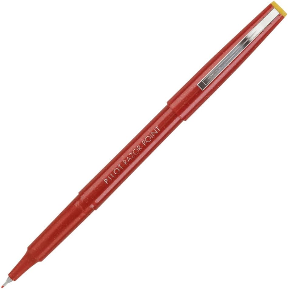 PILOT Razor Point Fine Line Marker Stick Pens, Ultra-Fine Point (0.3mm) Red Ink, 12 Units (11007)