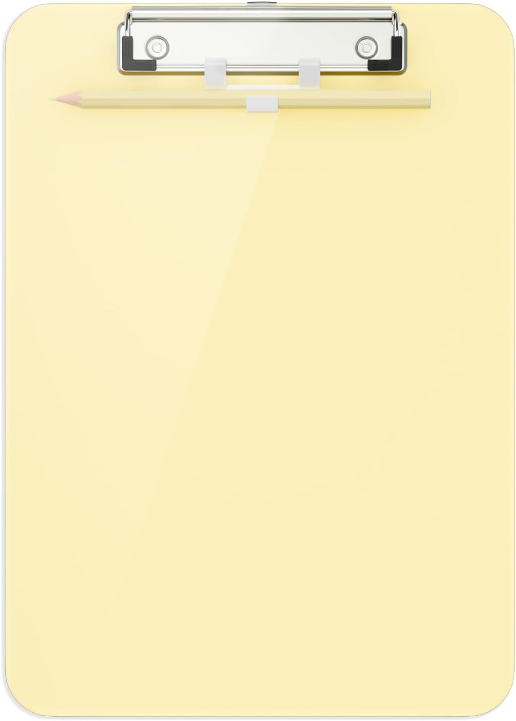 Hongri Plastic Clipboard, White 8.5x11" Clipboard, A4 Letter Size Clipboards for Nurses, Students, Office and Women, Clipboard with Pen Holder and Low Profile Clip, Size 12.5 x 9 Inch(White)