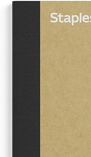 STAPLES Premium Composition Notebook, 7.5” x 9.75”, Wide Ruled, 100 Sheets, Brown, 3‑Pack
