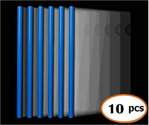 Plastic File Folder 10mm Sliding Bar Report Covers, 18C, 40 Sheet Capacity, Transparent Resume Presentation File Folders Organizer Binder for A4 Size Paper, 20 Pcs