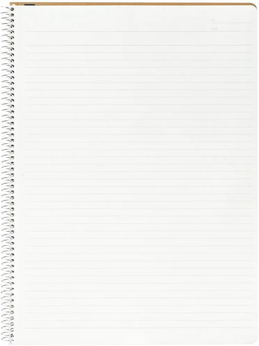 Maruman Spiral Note Basic Lined Notebook- A5, 8.31" x 6.26", 150 Sheets / 300 Pages, 6.5mm Narrow Ruled Journal, Perforated Pages & Wire-Bound to Lay Flat, Sturdy Kraft Cover, Made in Japan