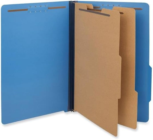 Universal 10311 Pressboard Classification Folders, Legal, Six-Section, Cobalt Blue (Box of 10)
