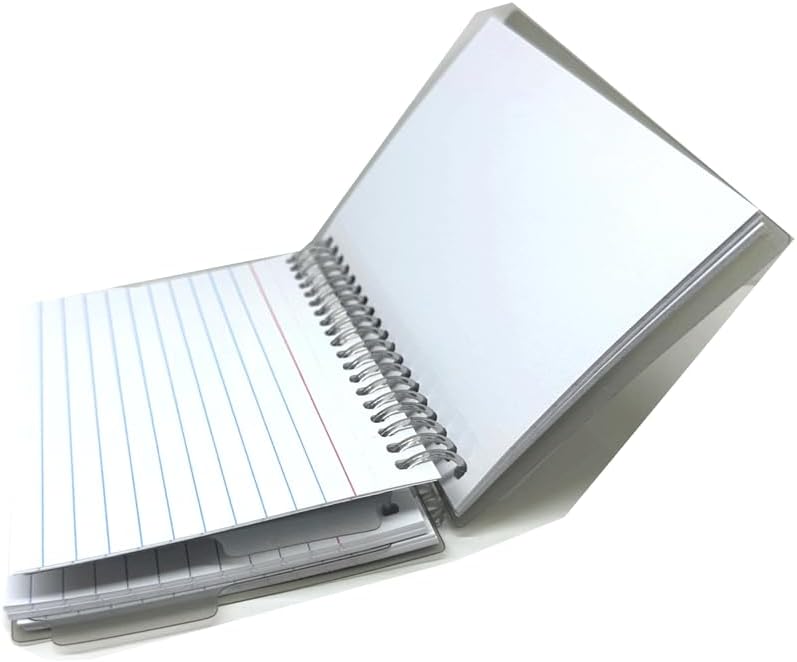 6 Pk 50 Sheets View Poly Spiral Bound 3" X 5" Ruled White Index Card With 2-Tab Divider