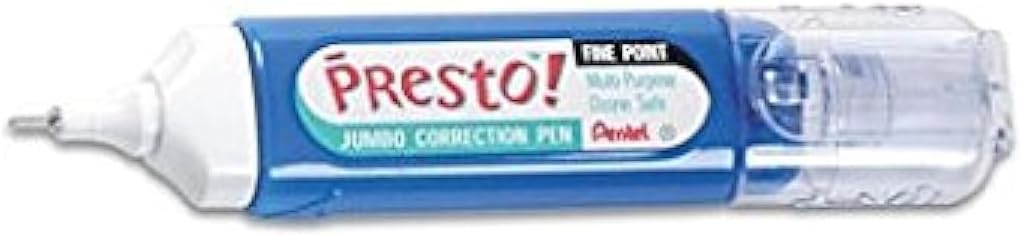 Pentel(R) Presto(TM) Jumbo Correction Pen, Fine Point, 12 ml, 4 Packs