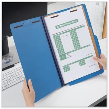 Universal 10311 Pressboard Classification Folders, Legal, Six-Section, Cobalt Blue (Box of 10)