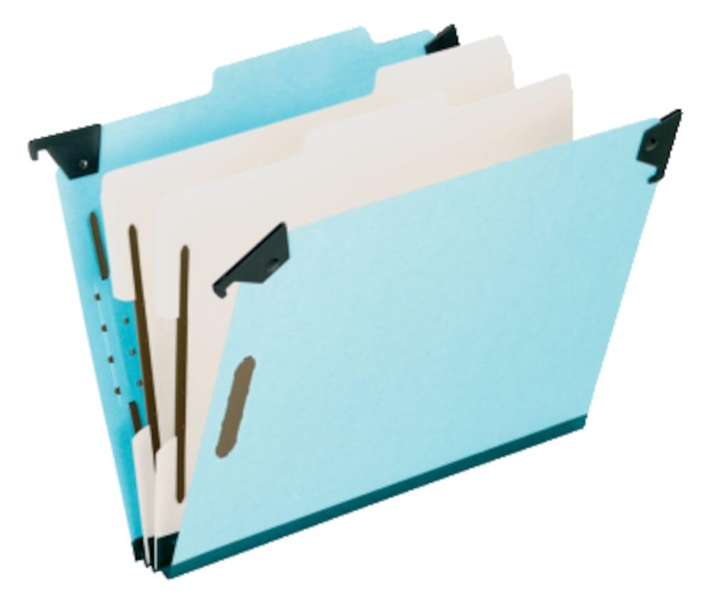 Pendaflex Hanging Classification Folders, Legal Size, 6 Section, 2" Expansion, Blue, 1/3 Cut, 10/BX (59352EE)