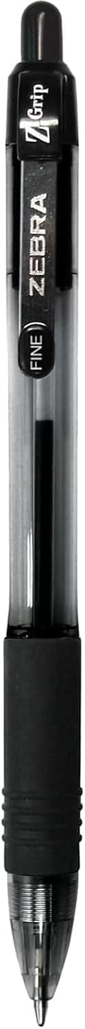 Zebra Pen Z-Grip Retractable Ballpoint Pen, Smooth-Flowing Ink, Fine Point, 0.7mm, School & Office Supplies, Ideal for Note-Taking, Journal and Planner Use, Blue Ink, 12-Pack (23920)