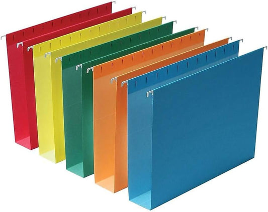 Staples Hanging File Folders, Letter Size, 2" Expansion, 1/5‑Cut Tabs, Standard Green – Durable Everyday Filing, 25‑Pack