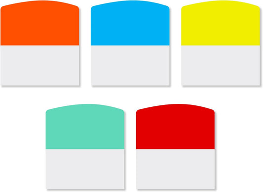 Redi-Tag Laser Printable Tabs, Permanent Index Tabs, Customizable Adhesive Labels, 5 Assorted Colors: Yellow, Red, Blue, Green, Orange, 1.125" x 1.25", 375 Per Pack (B39020)