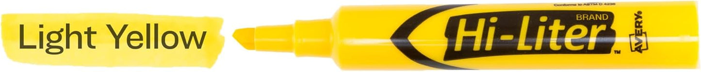 Avery Hi-Liter Desk-Style Highlighters, Smear Safe Ink, Chisel Tip, 2 Yellow Highlighters (24081)