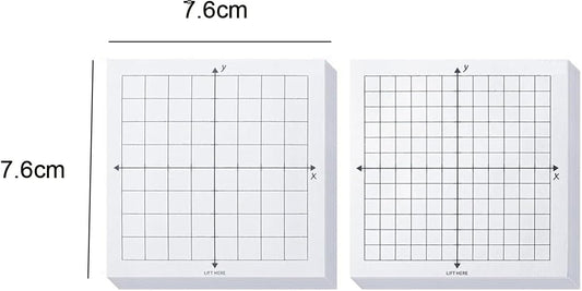 6 Pads Self Stick Graph Paper Sticky Notes Adhesive Grid Notepad Mini Graph Pads Lined Mini Graph Pads for Office School Math Supplies, 50 Sheets Per Pad, 6 Styles