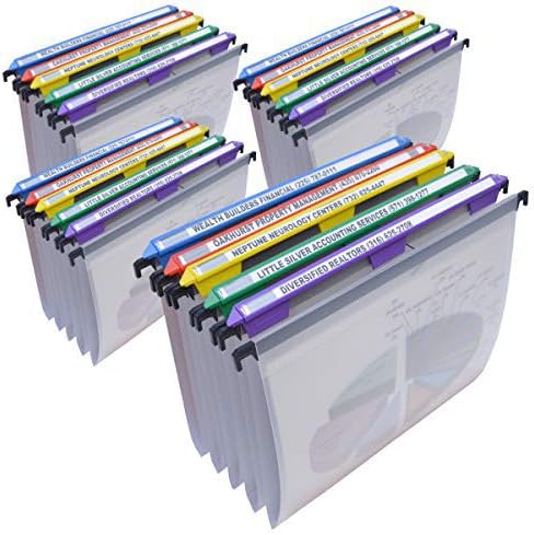 Ultimate Office MagniFile Hanging File Folders V- Bottom Letter Size with 11 inch Magnified Indexes that Double The Size of Your File Titles to Find Files Fast. (Set of 5 Frost)