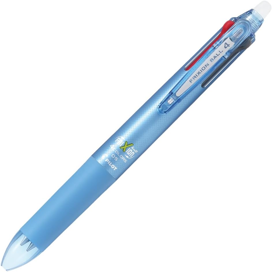 Pilot Frixion 4 Color Ballpoint Pen, Light Blue Body (LKFB-80EF-LB)