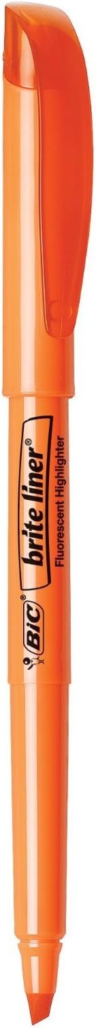 BIC Brite Liner Highlighter Chisel Tip Orange DOZEN (BL11-OE)