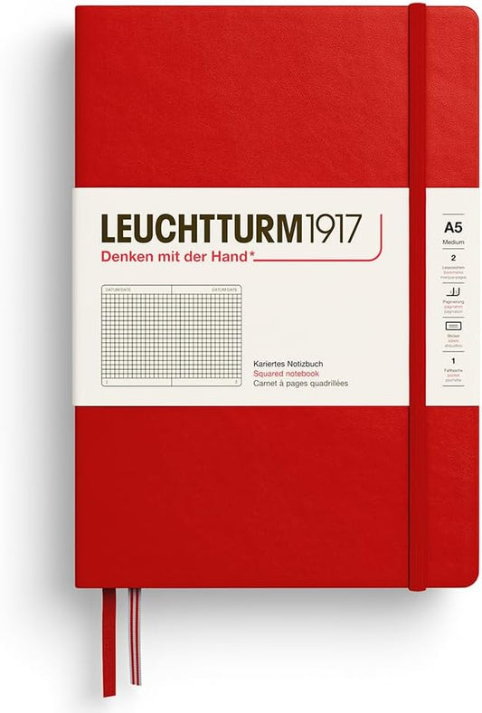 LEUCHTTURM1917 - Notebook Hardcover Medium A5-251 Numbered Pages for Writing and Journaling - Thinking Ahead (Plain Paper, Spice Brown)