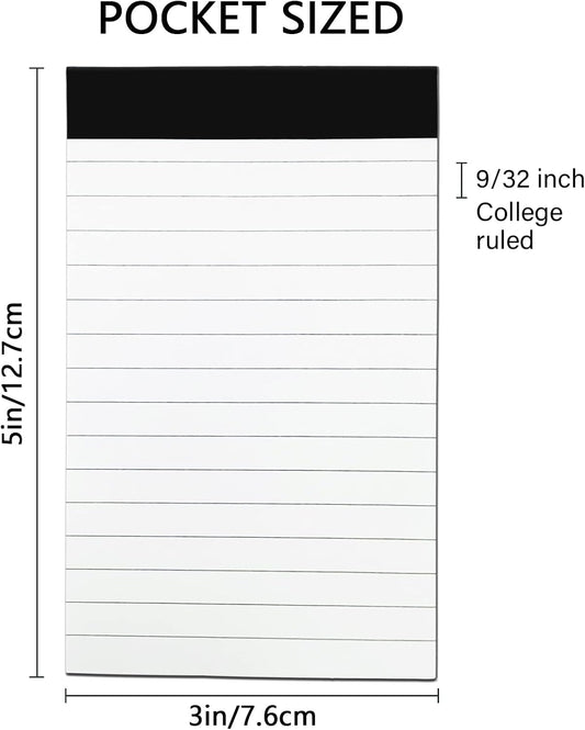 Nichela 20 Pack Small Notepad, 3 x 5 Inch Ultra Quality Note Pads, Server Lined Papers and Desk Notepads for Office Supplies, Writing and Memo pads 30 Sheets Each