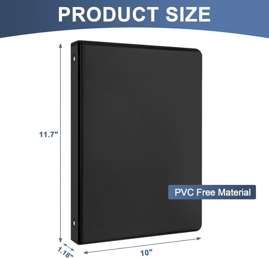 1/2 Inch 3-Ring Binder, 0.5 Inch Round Ring Binder with 2 Interior Pockets, Heavy Duty Round Ring Binder Holds 100 Sheets of US Letter Size 8.5'' x 11'' Paper for Office/Home/School (White, 12-Pack)