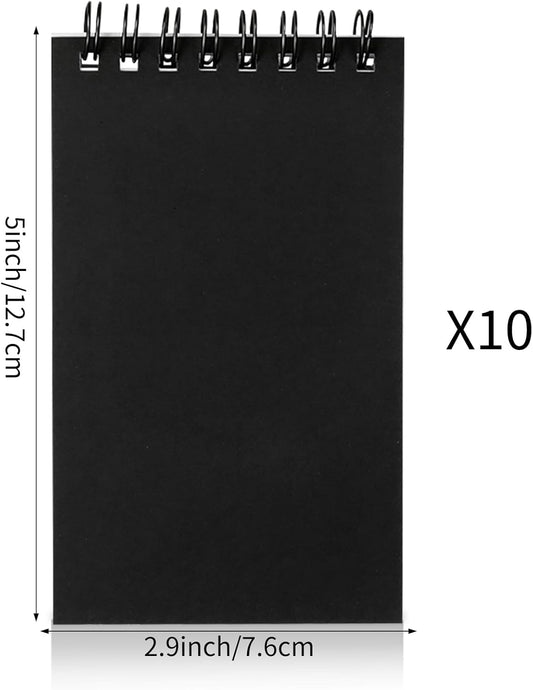 Hxezoc 10 Pack Small Pocket Notebooks, 3 x 5 Inches Mini Kraft Spiral Pocket Notebook with Lined Pages Memo Pads for Kids Home Office School Classroom Decoration Supplies