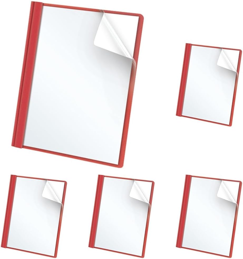 Oxford Clear Front Report Covers, Red, Letter Size, 25 per box (55811EE)