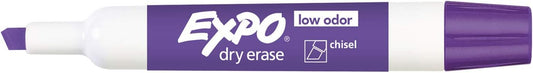EXPO® Low-Odor Dry-Erase Markers, Chisel Point, Purple, Pack Of 12