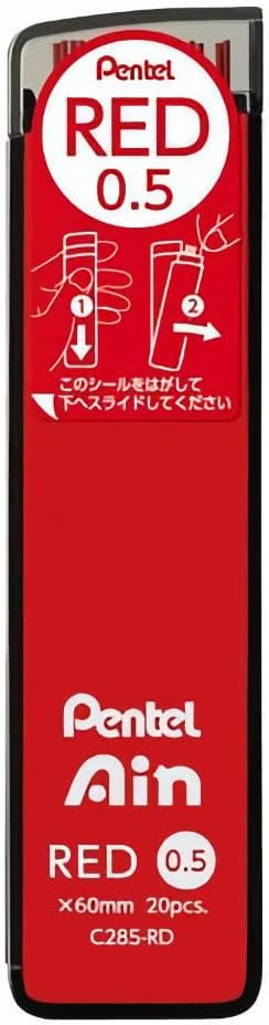Pentel 0.5mm Mechanical Pencil Refill Lead - Red