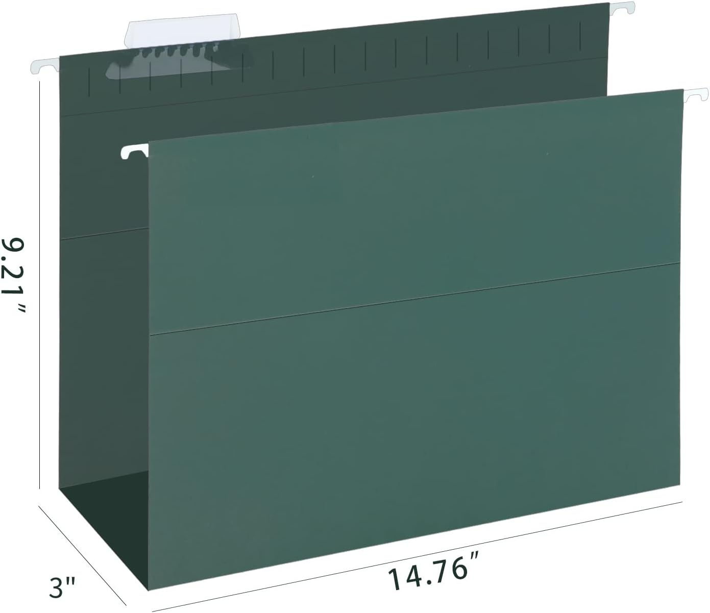 HERKKA Extra Capacity Hanging File Folders, 30 Pack Reinforced Legal Size Hanging Folders with Heavy Duty 1 Inch Expansion, Designed for Bulky Files, Medical Charts, Green