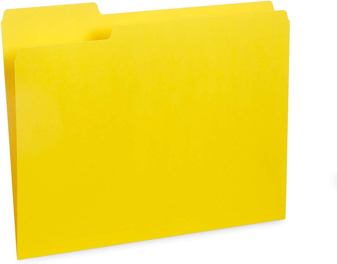 File Folder, 1/3 Cut Tab, Letter Size, Yellow, Great for Organizing and Easy File Storage, 100 Per Box