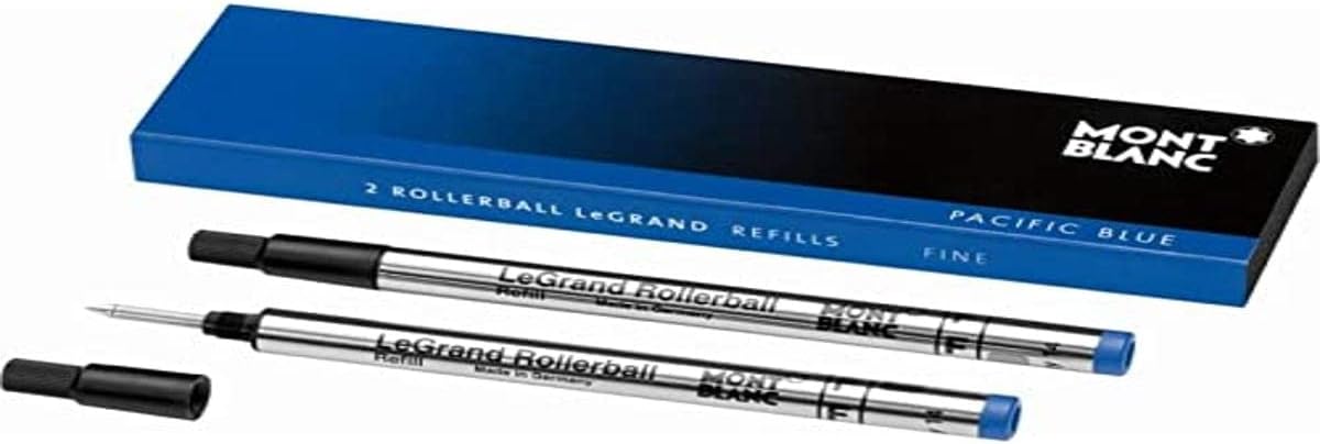 Montblanc Rollerball LeGrand Refills (F) Mystery Black 105166 – Pen Refills for Meisterstück LeGrand Rollerball Pens with a Fine Tip – 2 x Black Pen Cartridges