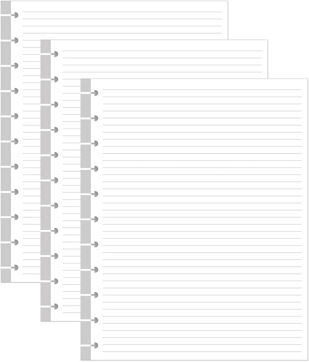 Unpunched Line Paper - 100 Sheets/200 Pages Loose Leaf Paper Line Refills, Letter Size, 100gsm, White, 8.5" x 11"