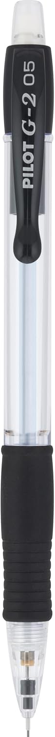 Pilot G2 Mechanical Pencils, 0.5mm HB Lead, Black/Clear Barrels, Dozen Box (51014)