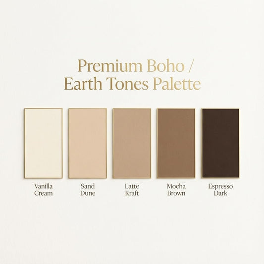 Neutral Cardstock Paper 8.5 x 11 Inch, 30 Sheets Premium Boho Earth Tones 5 Colors 65lb / 180gsm Smooth Virgin Pulp Solid Core Brown Colored Papers for Cricut, Scrapbooking, Wedding Invites & Crafts