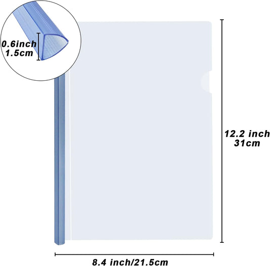10 Pack Clear Report Covers A4 Size with Sliding Bars, 15mm Presentation File folders Binder, 130 Sheet Capacity, 5 Assorted Colors