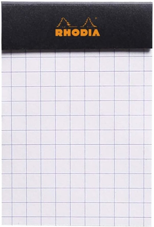 Rhodia 80 Sheet Graph Notepads, 4 by 6", Black