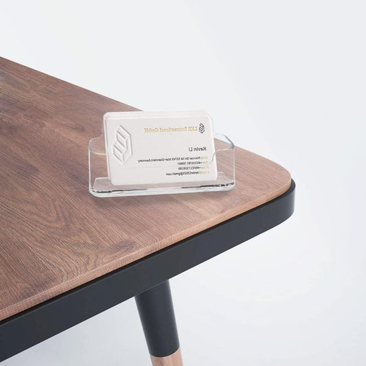 HSYMQ Acrylic Business Card Holder for Desk, Clear Plastic Business Cards Display Holders Stand, Fits 30-50 Business Cards