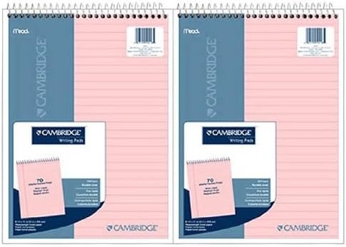 Cambridge Wirebound Legal Pad, 8.5 X 11 Inches, Rose, 70 Sheets (59418)