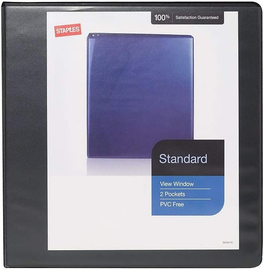 Staples Standard 2-Inch 3-Ring Non-View Binder, Holds Up to 450 Sheets, Blue, Durable Binder for Office & School