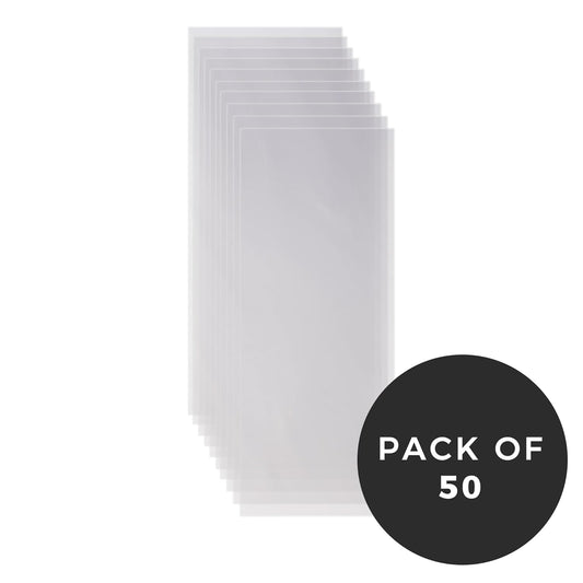 Risch Gloss Finish Vinyl Menu Overlays – Paper Sheet Protectors for Carded and Strip Interior Menu Covers, Wipeable, Reusable, 10-Gauge Vinyl, 8.5” X 14”, Pack of 50