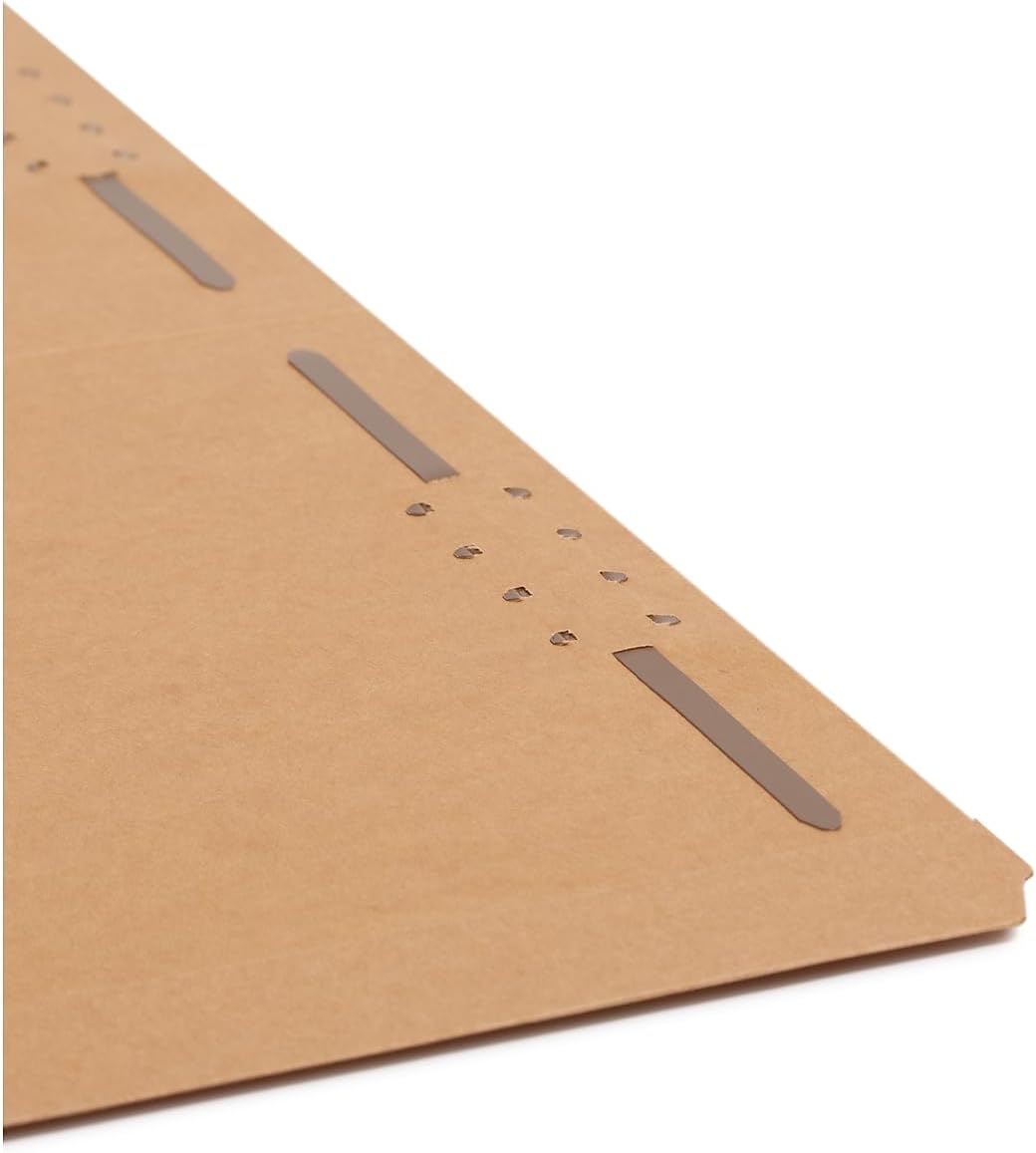 Smead Fastener File Folder, 2 Fasteners, Reinforced 2/5-Cut Tab Right of Center Position, Guide Height, Legal Size, Kraft, 50 per Box (19880)