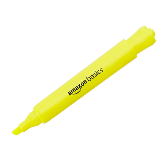 Amazon Basics Tank Style Highlighters, Chisel Tip, Bible Highlighter, Office and School Supplies, 12 Pack, Assorted Colors