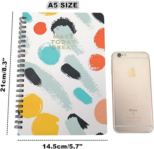 4 Pack A5 Spiral Notebook Journal,Wirebound Ruled Sketch Book Notepad Diary Memo Planner,A5 Size(8.3X5.7) & 80 Sheets (Floral)