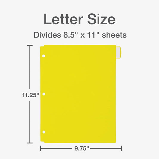 Oxford Plastic Binder Dividers for 3 Ring Binder, Durable Plastic Binder Divider, 8 Tab, Multicolor Tabs, 3 Hole Punched, Letter Size, 6 Sets (89601)