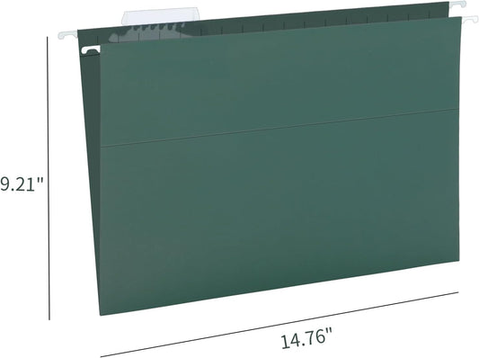 HERKKA Extra Capacity Hanging File Folders, 30 Pack Reinforced Legal Size Hanging Folders with Heavy Duty 1 Inch Expansion, Designed for Bulky Files, Medical Charts, Green