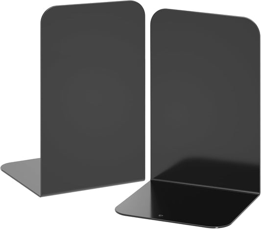VFINE Bookends 3 Pairs, Black Metal Book Ends, Heavy Bookends for Shelves, Book Stopper for Heavy Books, Book Organizer for Home Office School Supplies