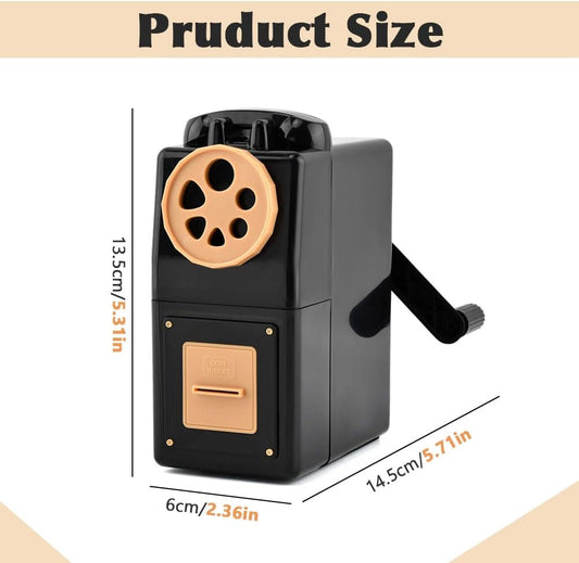 Manual Hand Crank Pencil Sharpener for Color Pencil,6 Sizes for 6-12mm Colored Pencil Sharpener Handheld with Adjustable Point,Students, Classroom, Home/Office/School Hand Held(Color:White)