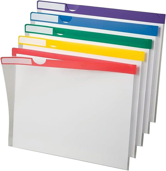 Pendaflex 50981 Clear Poly Index Folders, Letter, Assorted Colors, 10/Pack