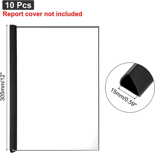 PATIKIL 10Pcs Binding Bars, 15mm Binding Bars Slide Grip 120 Sheets Capacity A4 Size Report Binder Triangle Presentation Binder for Report Cover Resume, Blue